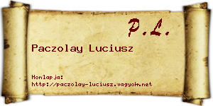 Paczolay Luciusz névjegykártya